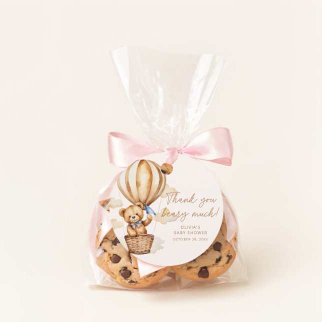 Vielen Dank Beige Hot Air Ballon Teddy Bear Geschenkanhänger (Von Creator hochgeladen)