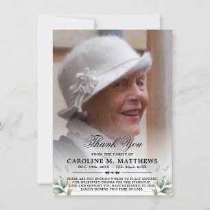 Vielen Dank Beileid Beerdigung Memorial FOTO Dankeskarte