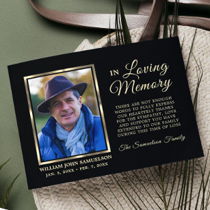 Vielen Dank Beileid Funeral Memorial Gold FOTO Postkarte