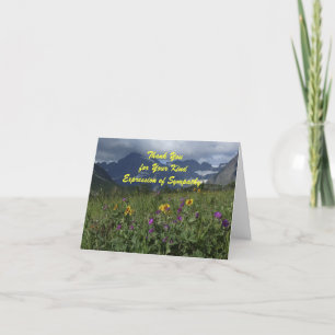 Vielen Dank Beileid Mountain Wildblumen Note Card Dankeskarte