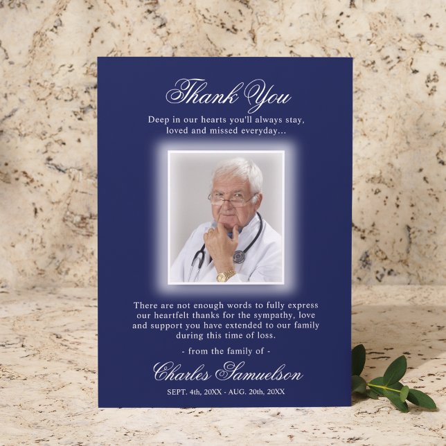 Vielen Dank Beileid NAVY BLUE | FOTO Dankeskarte (Von Creator hochgeladen)