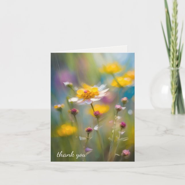 Vielen Dank Beileid Wildblumen aus der Familie Karte (Vorderseite)