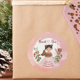 Vielen Dank Berry Much Baby Shower Rund Aufkleber