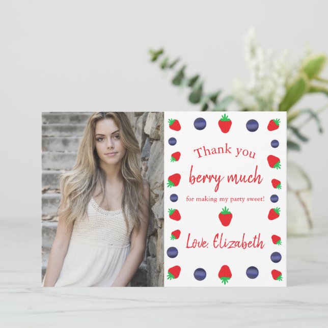 Vielen Dank, Berry Much Brautparty Vielen Dank Dankeskarte (Stehend Vorderseite)