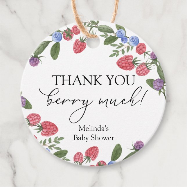 Vielen Dank, Berry Much Dusche Geschenkanhänger (Vorderseite)
