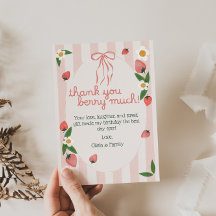 Vielen Dank, Berry Much Strawberry Birthday Card