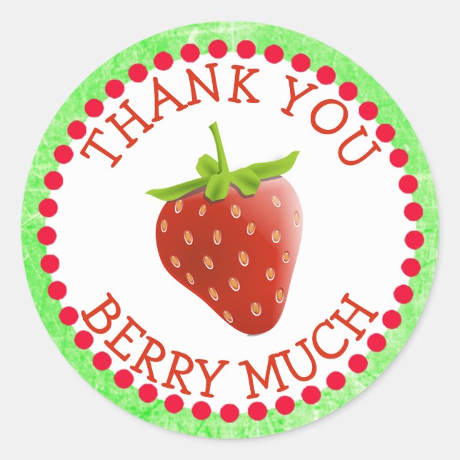 Vielen Dank, Berry Much Strawberry Stickers (Vorderseite)