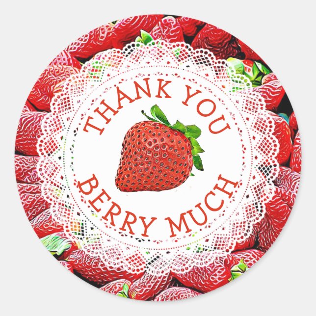Vielen Dank, Berry Much Strawberry Stickers (Vorderseite)