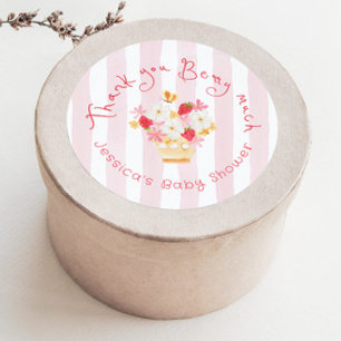 Vielen Dank, Berry Much Whimsical Baby Dusche Runder Aufkleber
