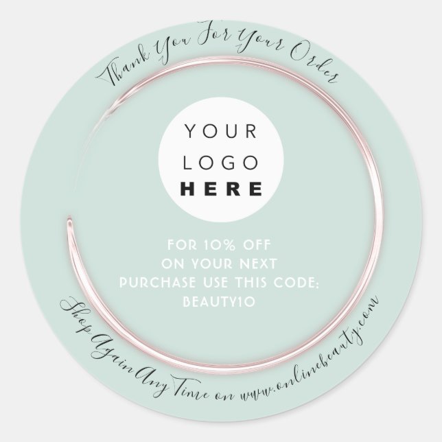 Vielen Dank bestellen Sie Logodiscount-Code-Rose M Runder Aufkleber (Vorderseite)