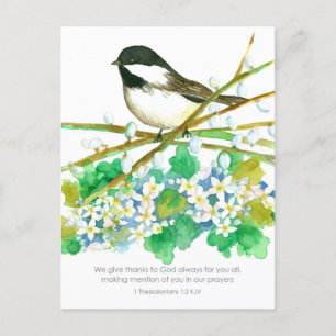 Vielen Dank Bibelschrift Thessalonians Chickadee Postkarte
