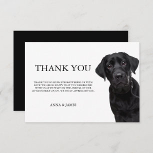 Vielen Dank, Black Labrador Baby Shower Cards Dankeskarte