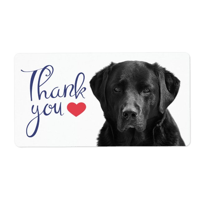 Vielen Dank Black Labrador Retriever Hundeschild (Vorne)
