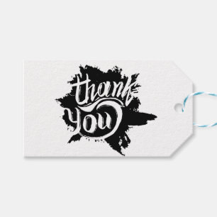 Vielen Dank Black & White Paint Platsche Geschenke Geschenkanhänger