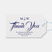 Vielen Dank, blau blauen nautischen Anker Hochzeit