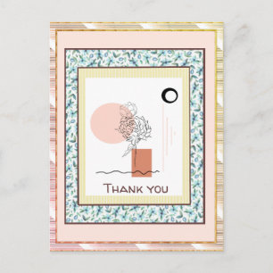 Vielen Dank, Blauer Rosa Gold Spark Abstrakt Postkarte