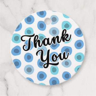 Vielen Dank! Blaues geometrisches Muster Geschenkanhänger