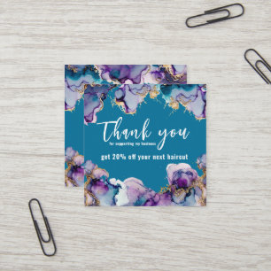 Vielen Dank Blue Abstrakt Elegante Business Quadratische Visitenkarte