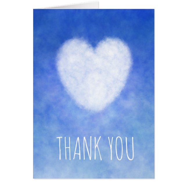 Vielen Dank, Blue and White Cloud Heart Card (Vorne)