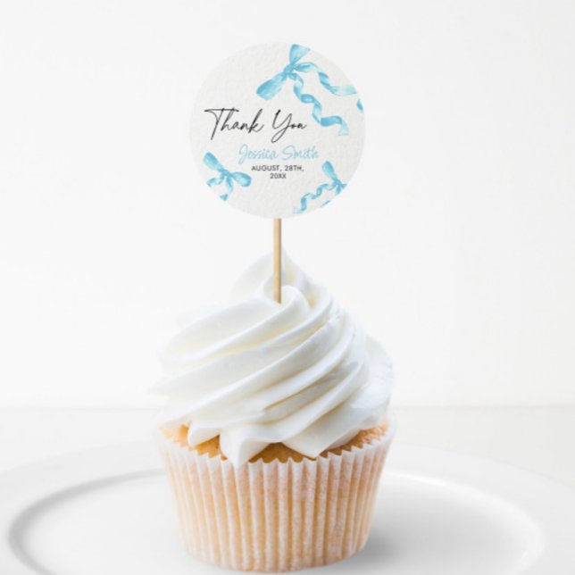 Vielen Dank, Blue Bow Sticker (Von Creator hochgeladen)