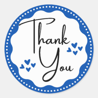 Vielen Dank, Blue Hearts Classic Round Sticker