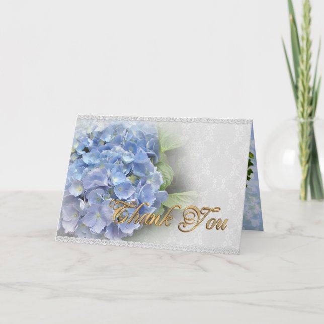 Vielen Dank, Blue Hydrangeas Dankeskarte (Vorderseite)