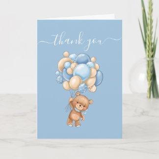 Vielen Dank Blue Teddy Wonderful Balloons Card Karte