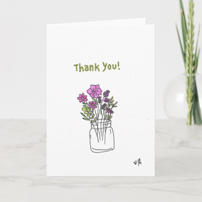 Vielen Dank Blume 6 Karte (Vorderseite)