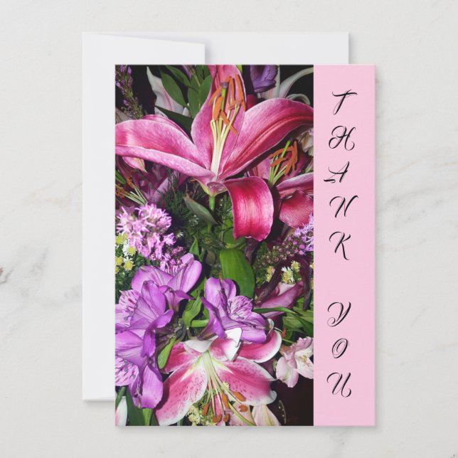 Vielen Dank, Blume Flat Grußkarte (Vorderseite)