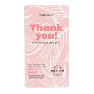 Vielen Dank Blush Pink White Blätter Branding Box