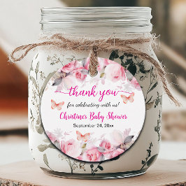 Vielen Dank Blush Rose Baby Dusche Geschenkanhänger