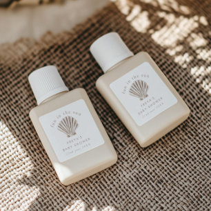 Vielen Dank Boho Beach Muschel Baby Dusche Quadratischer Aufkleber