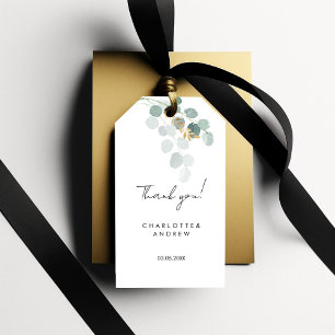 Vielen Dank! Botanisch, elegant, Handschrift Geschenkanhänger