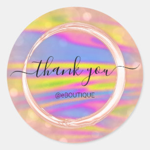 Vielen Dank Boutique Shop Firmenname Pink Holograp Runder Aufkleber