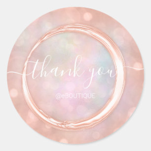 Vielen Dank Boutique Shop Firmenname Rose Holograp Runder Aufkleber
