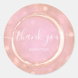 Vielen Dank Boutique Shop Rose Firmenname Pink Runder Aufkleber