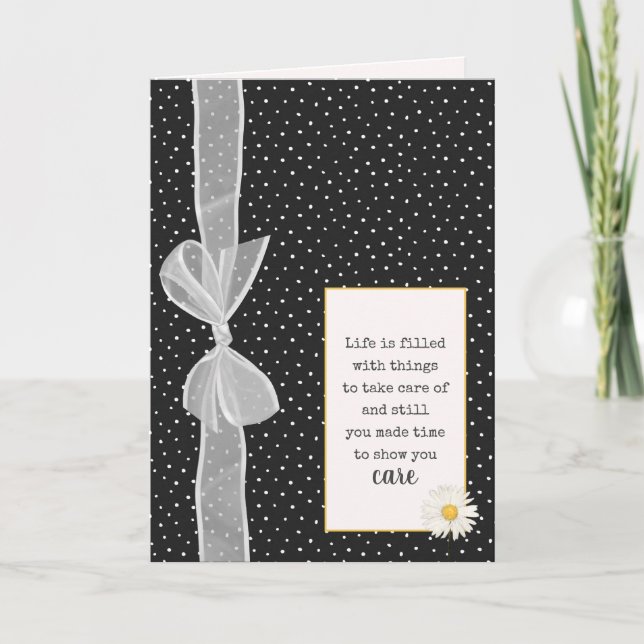 Vielen Dank, Bow auf Polka Dots Card Karte (Vorderseite)