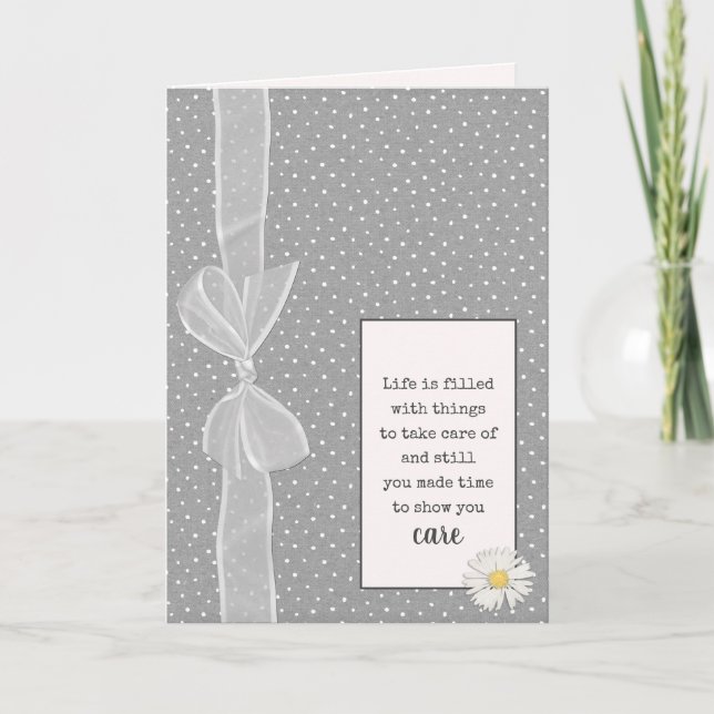 Vielen Dank, Bow auf Polka Dots Card Karte (Vorderseite)