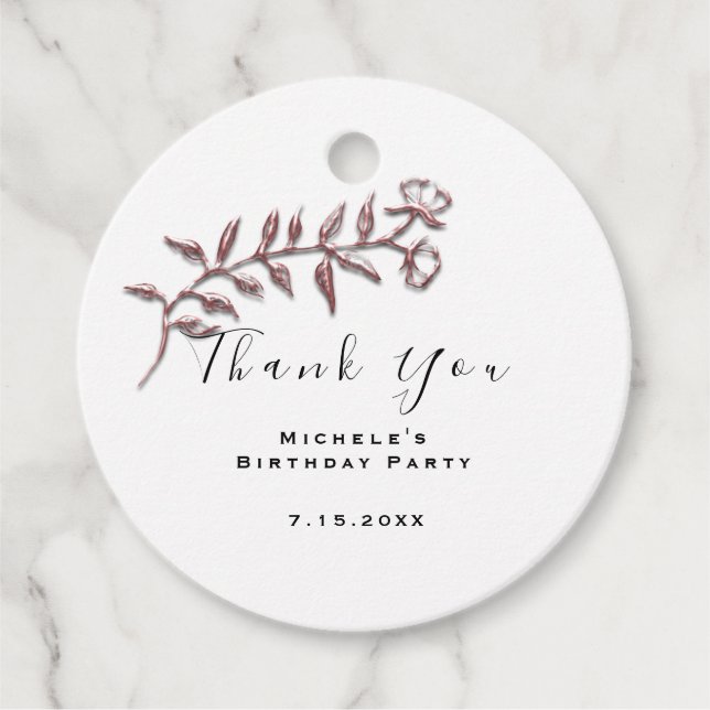 Vielen Dank, Brautparty Birthday White Geschenkanhänger (Vorderseite)