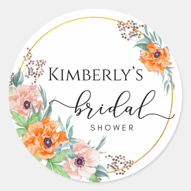 Vielen Dank, Brautparty Runder Aufkleber (Vorderseite)