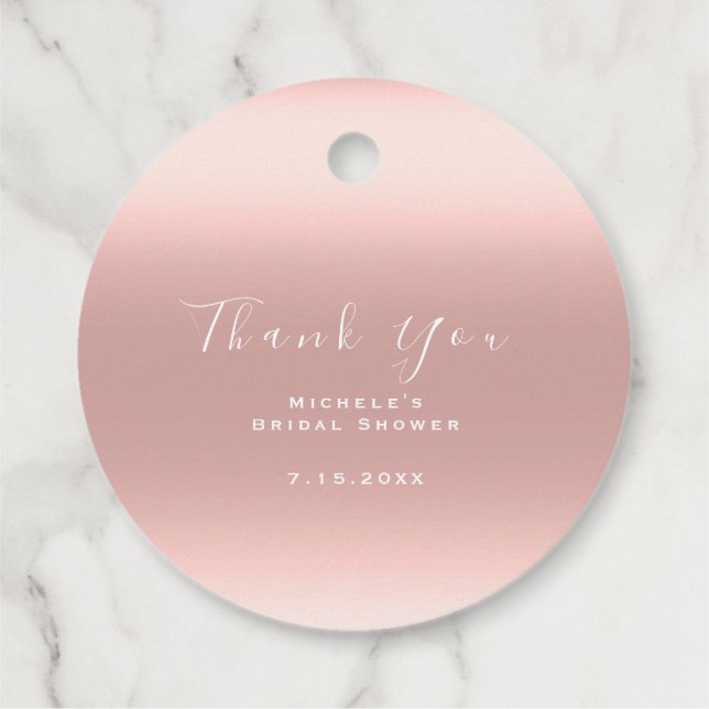 Vielen Dank Brautparty Sweet 16. Ombre Blush Geschenkanhänger (Rückseite)