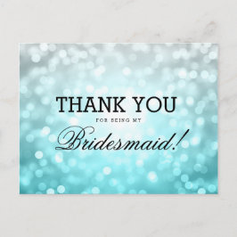 Vielen Dank Bridesmaid Beach Ombre Glitzer Lights Postkarte