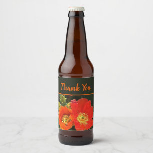 Vielen Dank Bright Cactus Blume Wertschätzung Bierflaschenetikett