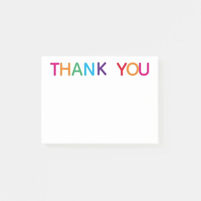 Vielen Dank, Bright Multicolored 4 x 3 Post-it Klebezettel (Vorderseite)
