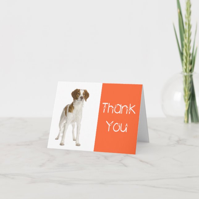 Vielen Dank Brittany Spanisch Puppy Dog Card Dankeskarte (Vorderseite)