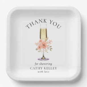 Vielen Dank Brunch und Bubbly Brautparty 9"Square Pappteller