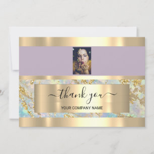 Vielen Dank Business Insert Foto Gold Marmor Lila Einladung