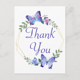 Vielen Dank Butterflies Blue Butterfly Wedding Par Postkarte