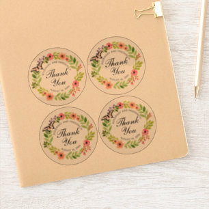 Vielen Dank Butterfly Wreath Wedding oder Dusche k Aufkleber