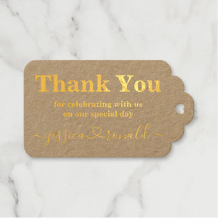 Vielen Dank, Calligraphy Gold Foil Gastgeschenk Ho Geschenkanhänger